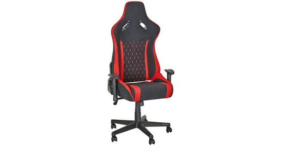 GAMINGSTUHL  in Mikrofaser Rot, Schwarz  - Rot/Schwarz, Trend, Kunststoff/Textil (68/127-137/64cm) - Xora