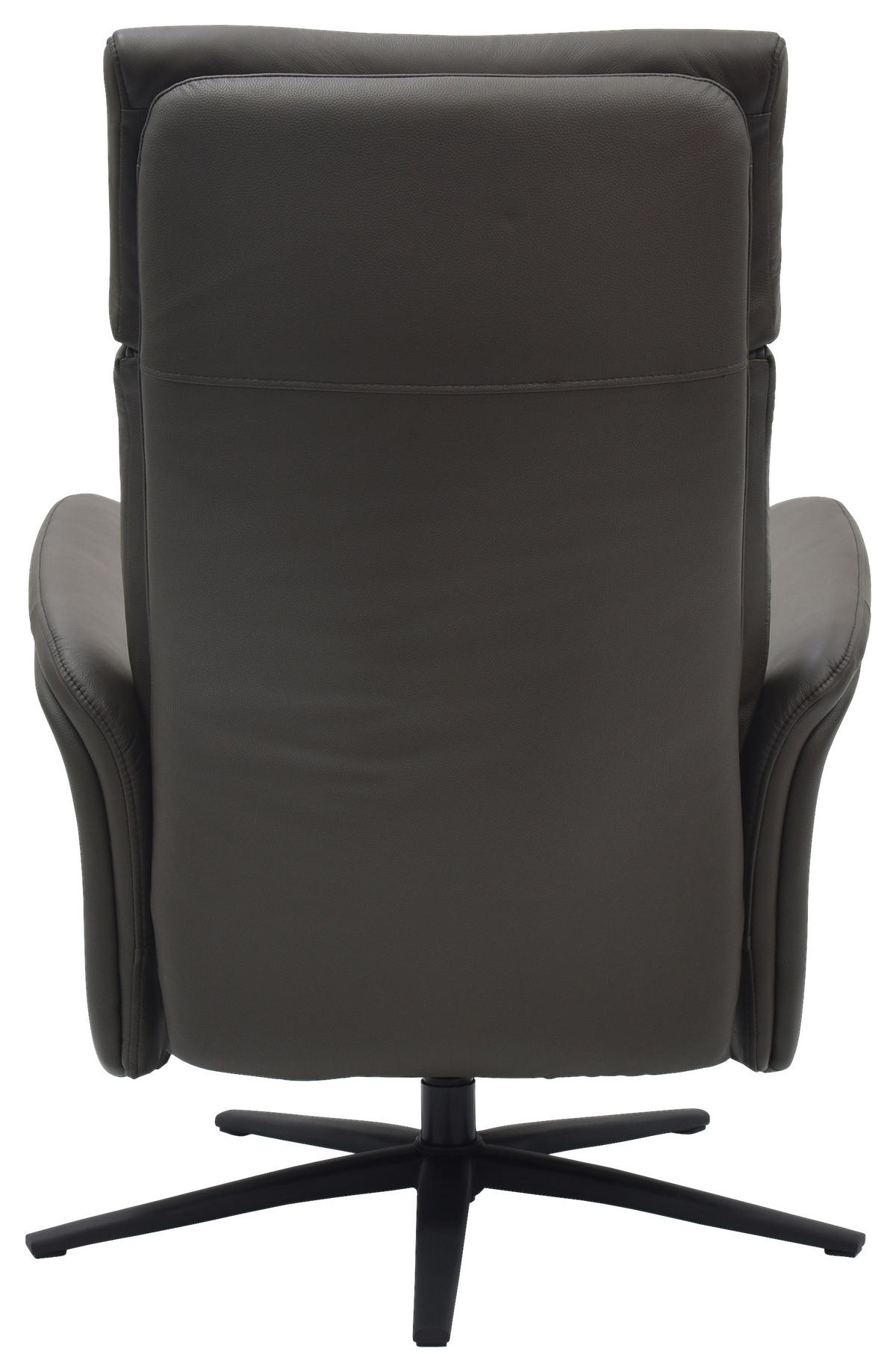 RELAXSESSEL Lederlook Echtleder    - Dunkelbraun/Schwarz, Design, Leder/Holz (75/109/84/148/84cm) - Livetastic