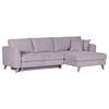 ECKSOFA in Cord Grau  - Buchefarben/Grau, Design, Holz/Textil (271/165cm) - MID.YOU