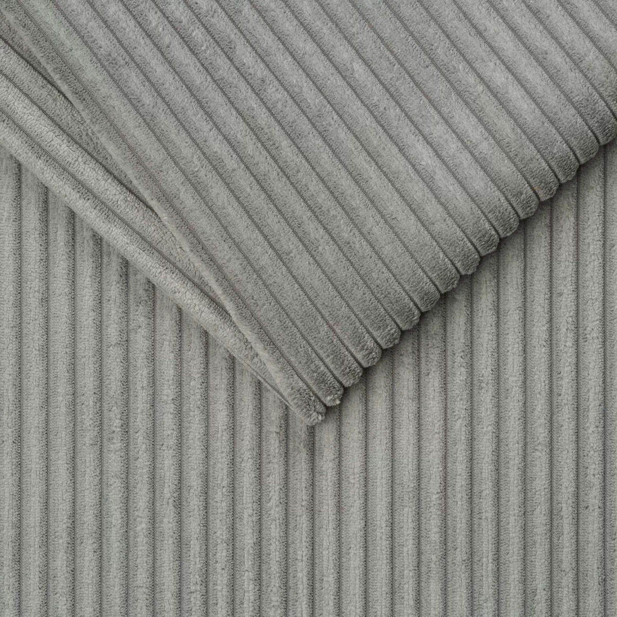 ECKSOFA in Cord Grau  - Schwarz/Grau, Design, Kunststoff/Textil (205/340cm) - Lomoco