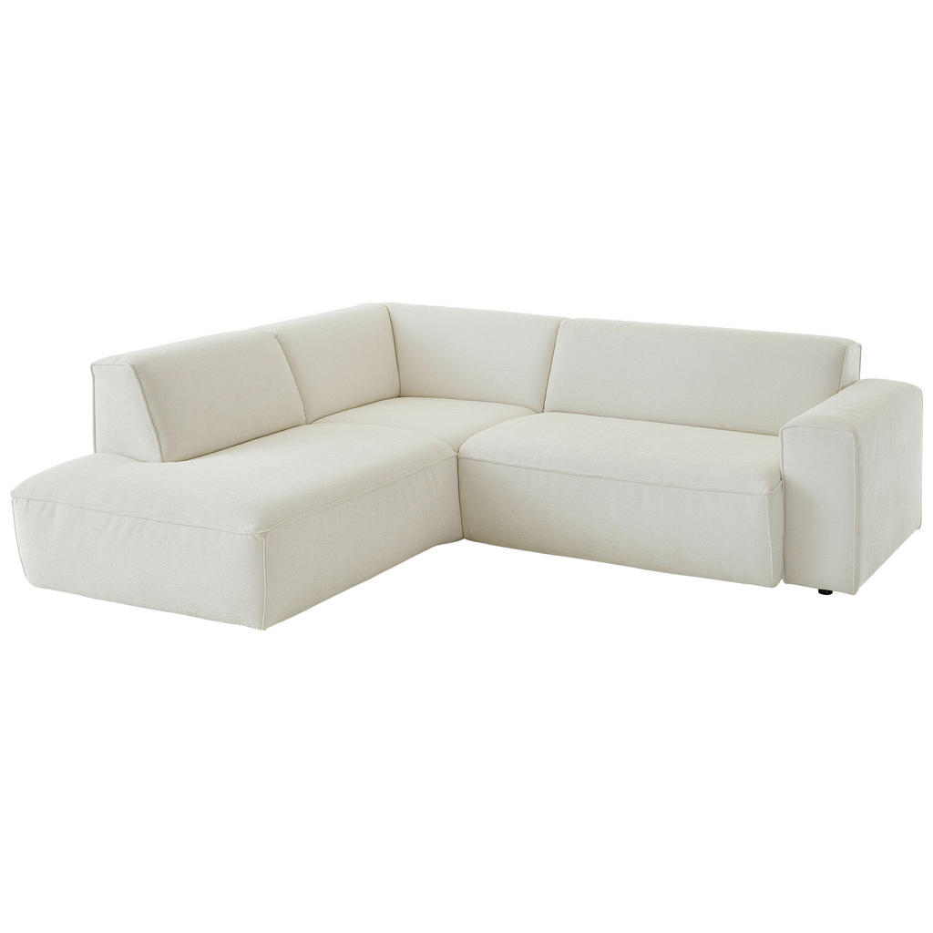 Thumbnail - Carryhome Ecksofa, Weiß, Textil, 3-Sitzer, Ottomane links, L-Form, 254x227 cm, Goldenes M, Made in EU, Stoffauswahl, sei...