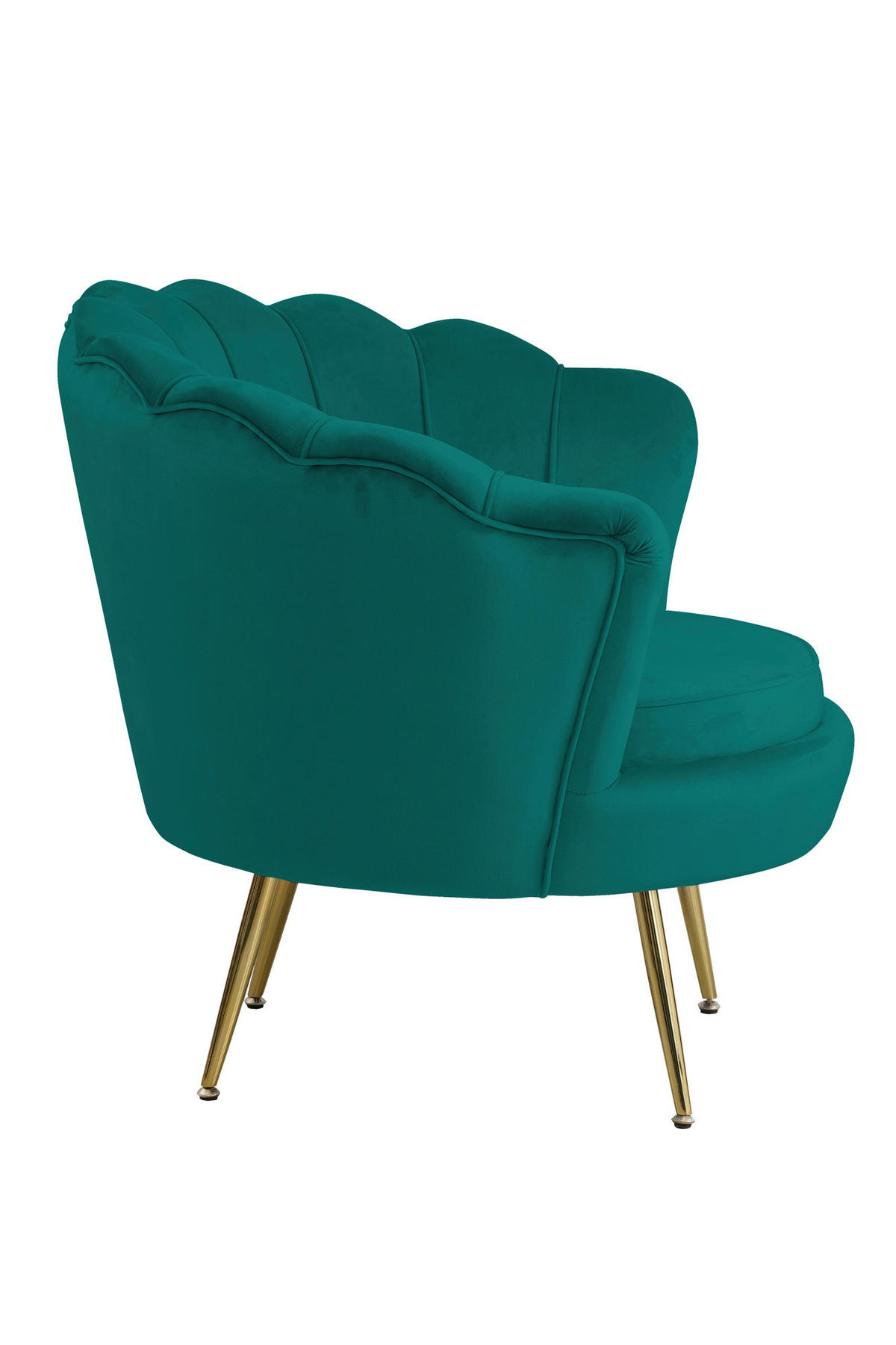 SESSEL in Samt Grün  - Goldfarben/Grün, MODERN, Textil/Metall (76/78/76cm) - Livetastic