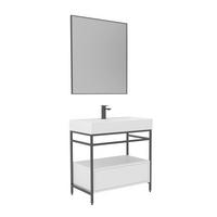 BADEZIMMER 3-teilig  in 80 cm  - Schwarz/Weiß, Design, Keramik/Holzwerkstoff (80cm) - Welnova