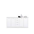 SIDEBOARD  200/90/40 cm 4 Schublade(n)  - Silberfarben/Weiß, LIFESTYLE, Holzwerkstoff/Metall (200/90/40cm) - Carryhome