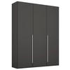 DREHTÜRENSCHRANK 151/223/60 cm 3-türig Graphitfarben  - Chromfarben/Graphitfarben, Design, Holzwerkstoff/Metall (151/223/60cm) - home24