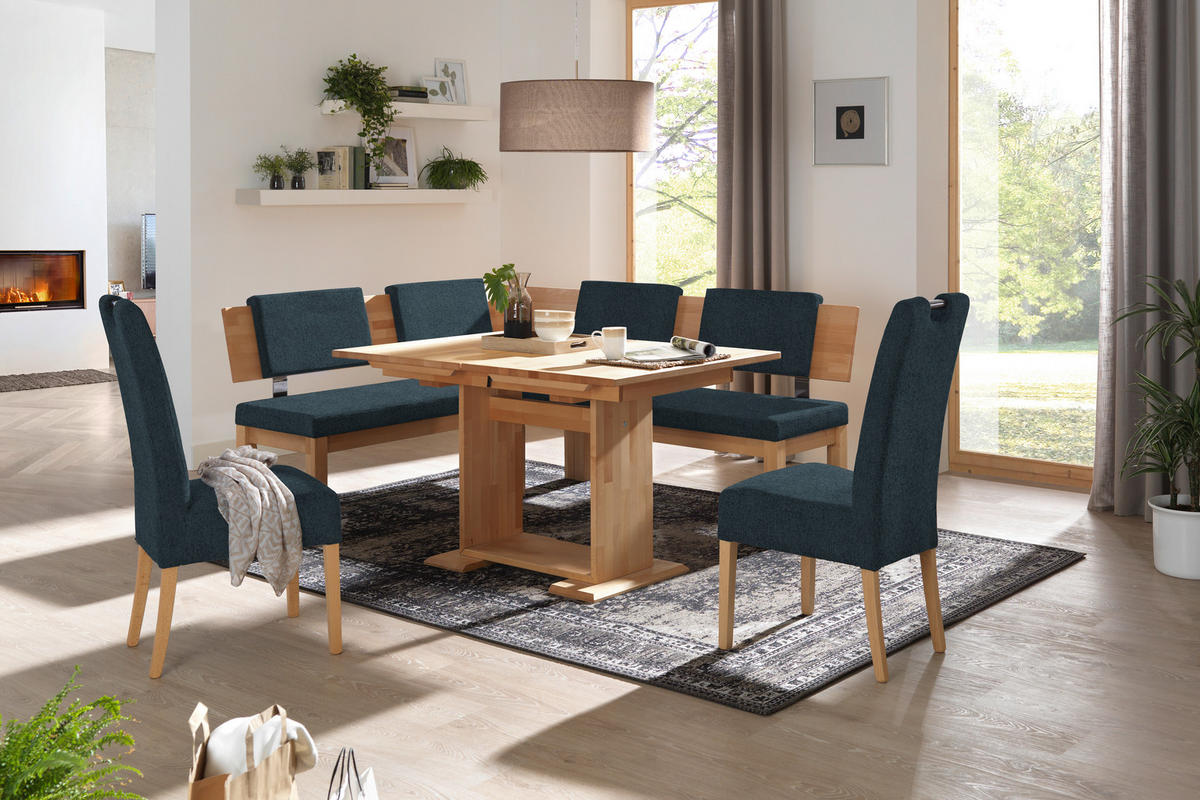 ECKBANK 160/200 cm  in Anthrazit, Buchefarben  - Anthrazit/Buchefarben, Natur, Holz/Textil (160/200cm) - Cantus