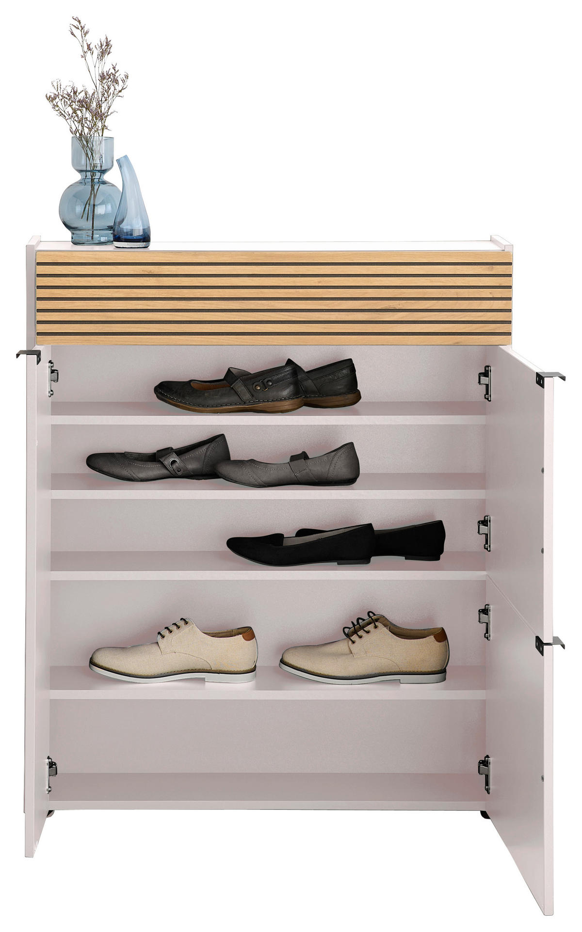 SCHUHSCHRANK Eichefarben, Kaschmir  - Kaschmir/Eichefarben, Design, Holzwerkstoff/Kunststoff (83/99/22cm) - Voleo