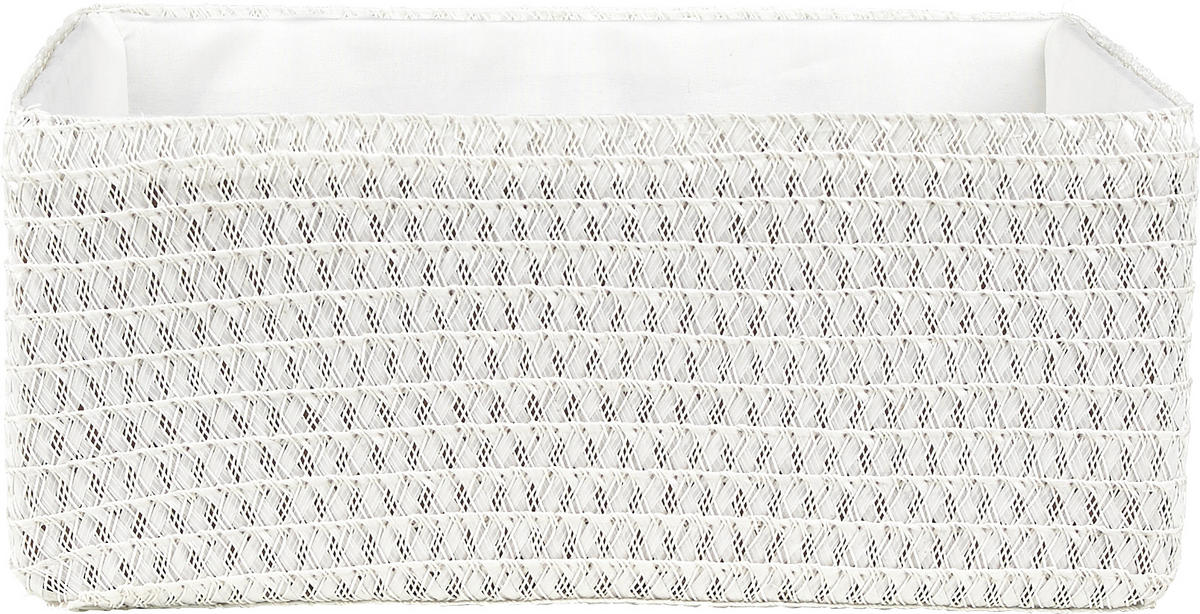 KOŠÍK DO REGÁLU, biela - biela, Basics, textil/plast (32/23/14cm) - Landscape