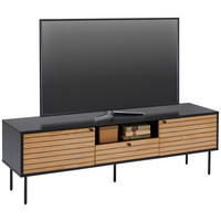 NIZKA OMARICA črna, barve hrasta  - črna/barve hrasta, Design, kovina/leseni material (160/50/40cm) - Xora