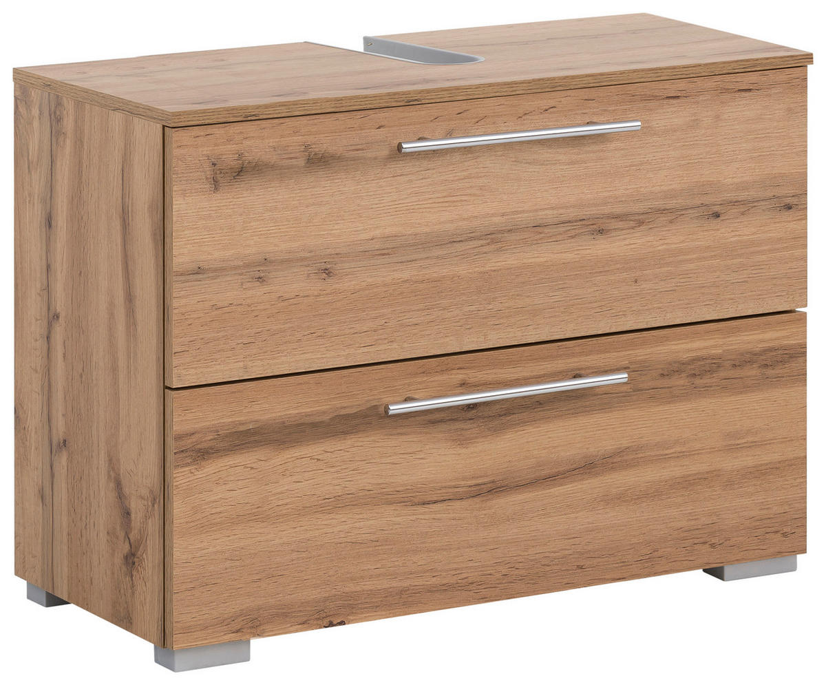 WASCHBECKENUNTERSCHRANK 80,2/59,1/35 cm  - Chromfarben/Eichefarben, KONVENTIONELL, Holzwerkstoff/Metall (80,2/59,1/35cm) - MID.YOU