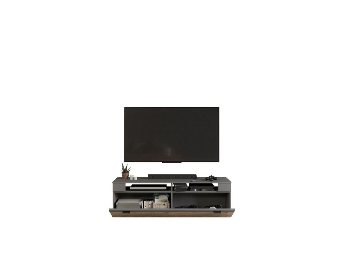 TV-ELEMENT - Schwarz, KONVENTIONELL, Holzwerkstoff/Kunststoff (140/42/40cm) - MID.YOU