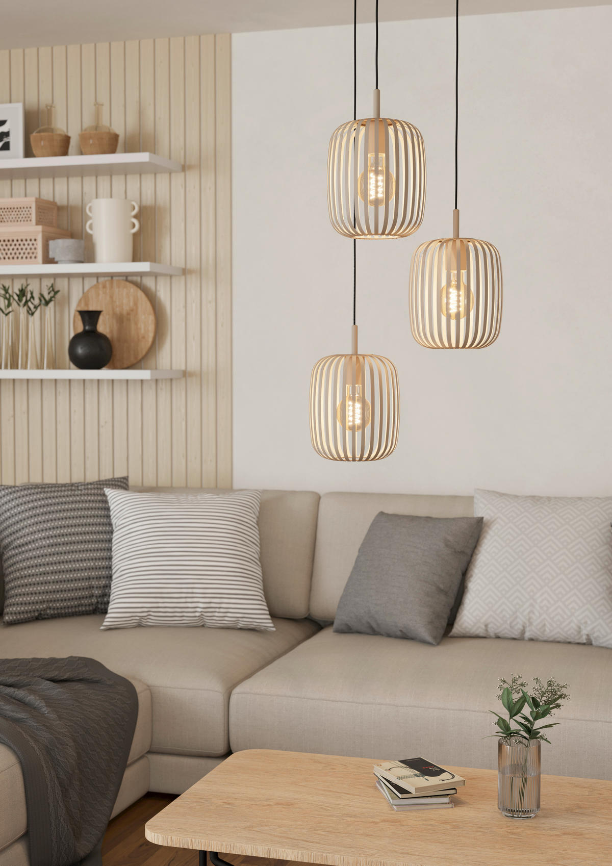 ZÁVĚSNÉ SVÍTIDLO, 46/110 cm  - pískové barvy, Design, kov (46/110cm)