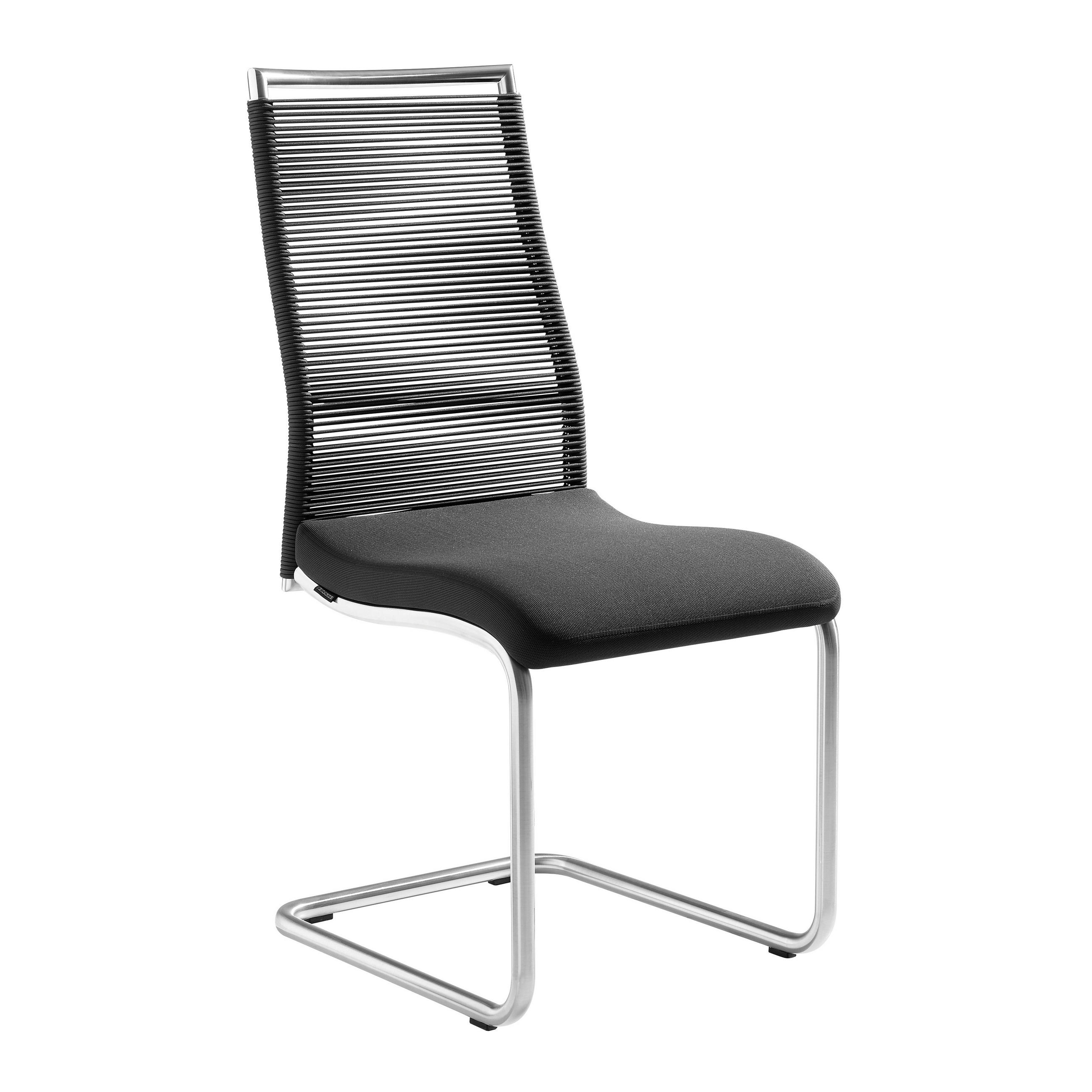 SCHWINGSTUHL     Edelstahlfarben, Dunkelgrau  - Edelstahlfarben/Dunkelgrau, Design, Textil/Metall (48/99/65cm) - Venjakob