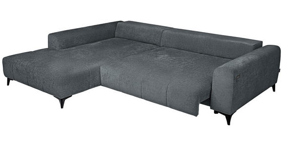 ECKSOFA  in Chenille Grau  222/279 cm  - Schwarz/Grau, KONVENTIONELL, Kunststoff/Textil (222/279cm) - Hom`in