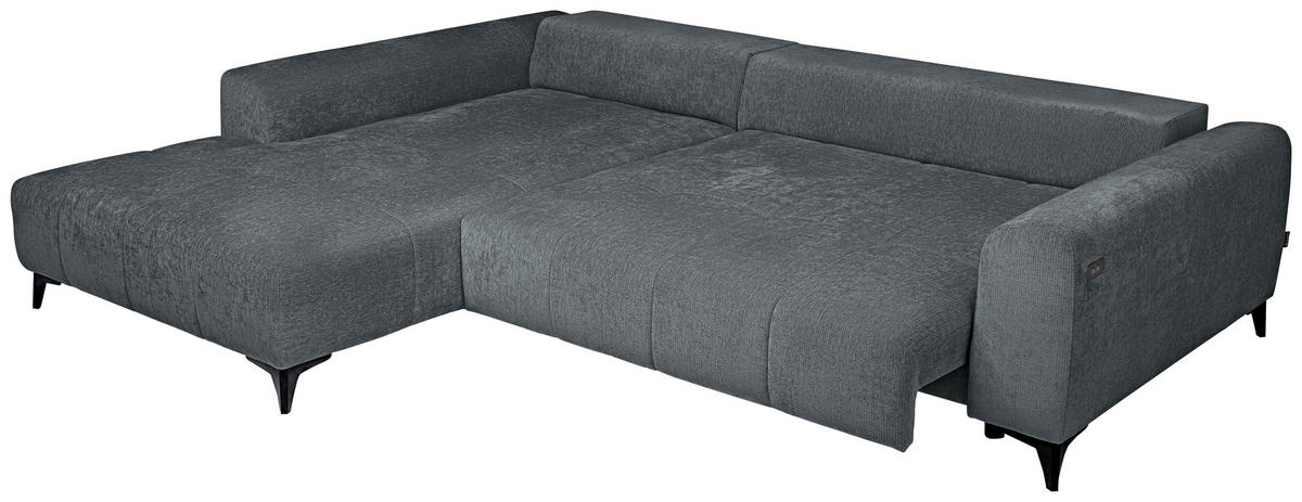 HÖRNSOFFA i chenille grå  - svart/grå, Klassisk, textil/plast (222/279cm) - MID.YOU