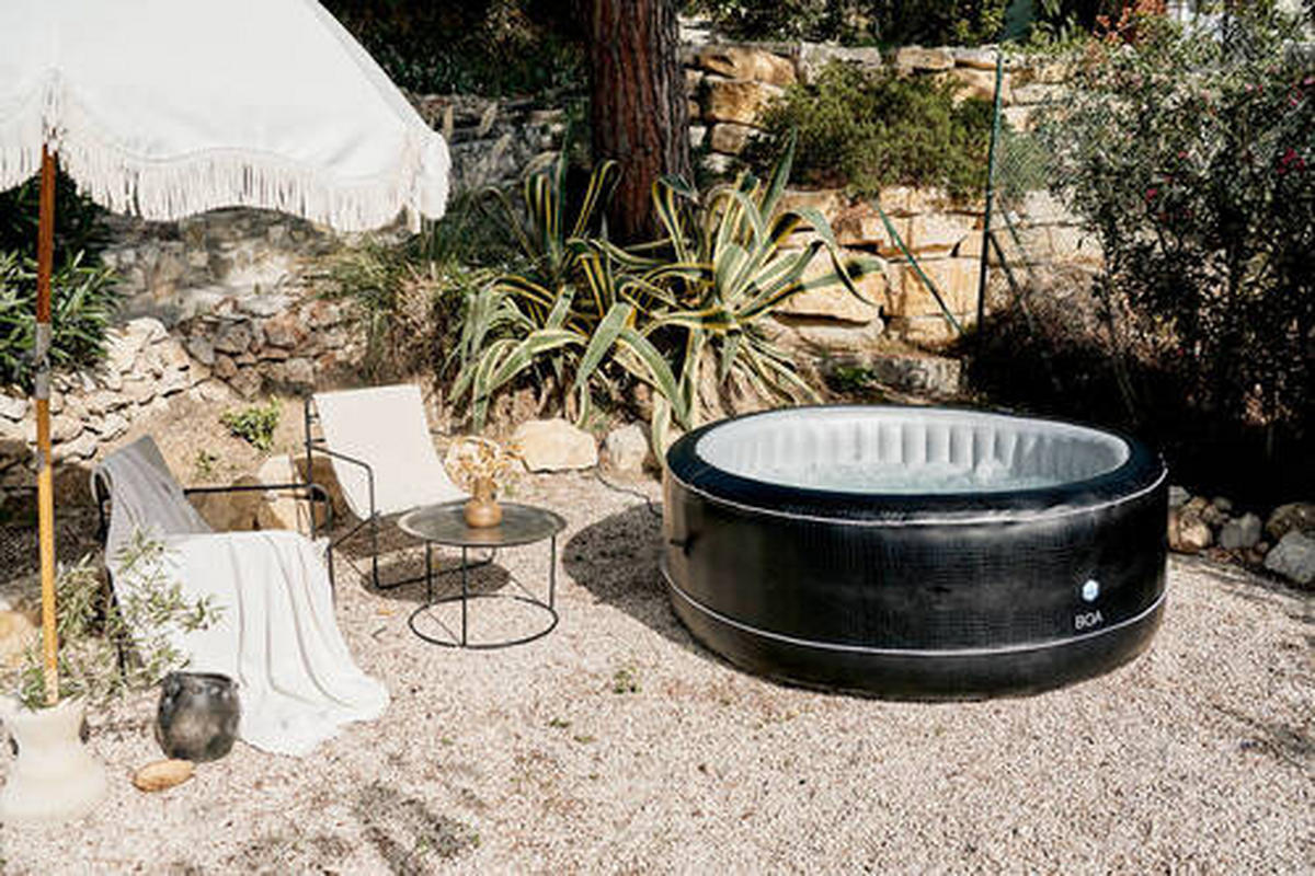 WHIRLPOOL 195/70 cm  - Schwarz/Grau, Basics, Kunststoff/Metall (195/70cm)