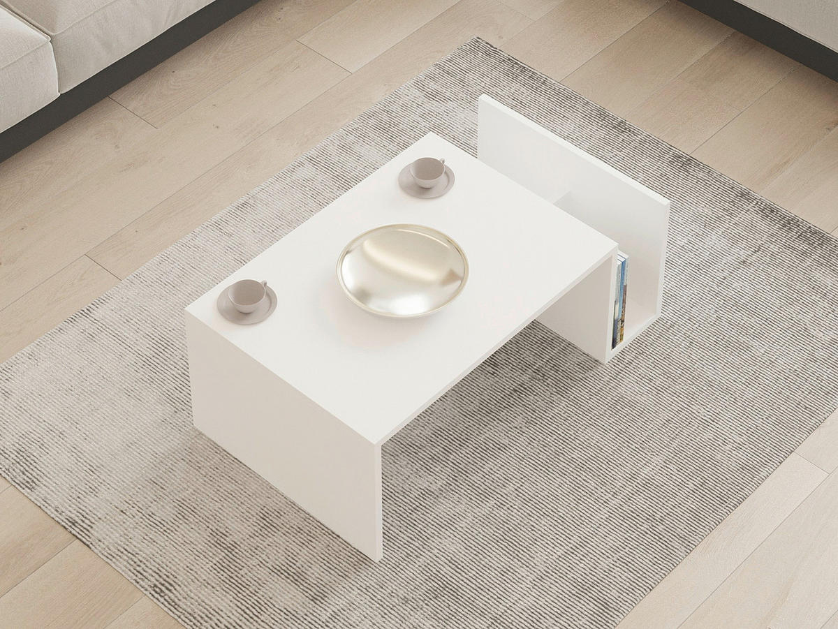 COUCHTISCH Weiß  - Weiß, MODERN, Holzwerkstoff (86,8/32,4/50cm) - MID.YOU