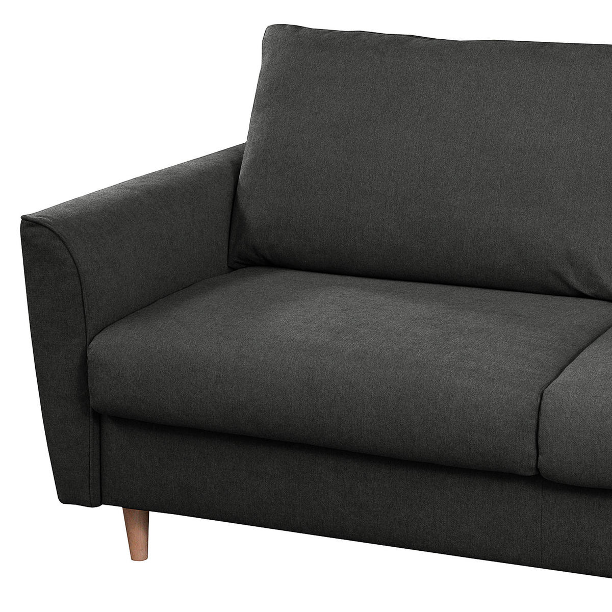 SCHLAFSOFA in Textil Anthrazit  - Anthrazit/Buchefarben, Design, Holz/Textil (195/90/102cm) - Livetastic