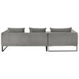 ECKSOFA in Cord Dunkelgrau  - Dunkelgrau/Schwarz, KONVENTIONELL, Textil/Metall (178/284cm) - Hom`in