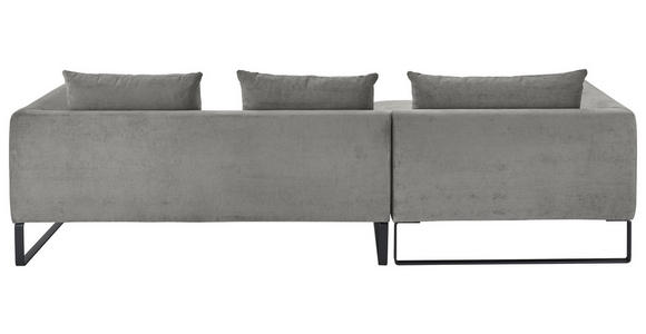 ECKSOFA in Cord Dunkelgrau  - Dunkelgrau/Schwarz, KONVENTIONELL, Textil/Metall (178/284cm) - Hom`in