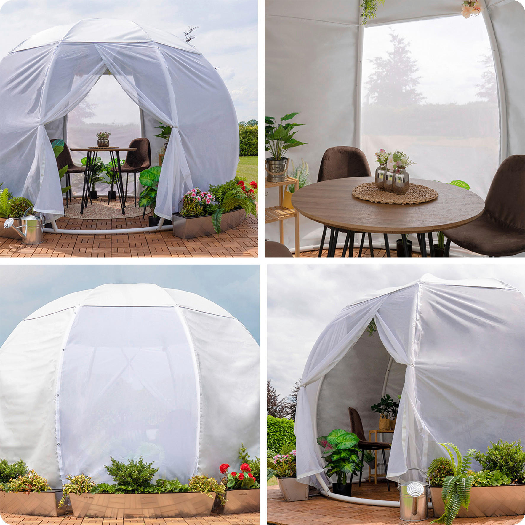 PAVILLON 484/275/484 cm Aluminium  - Silberfarben/Weiß, Basics, Textil/Metall (484/275/484cm)