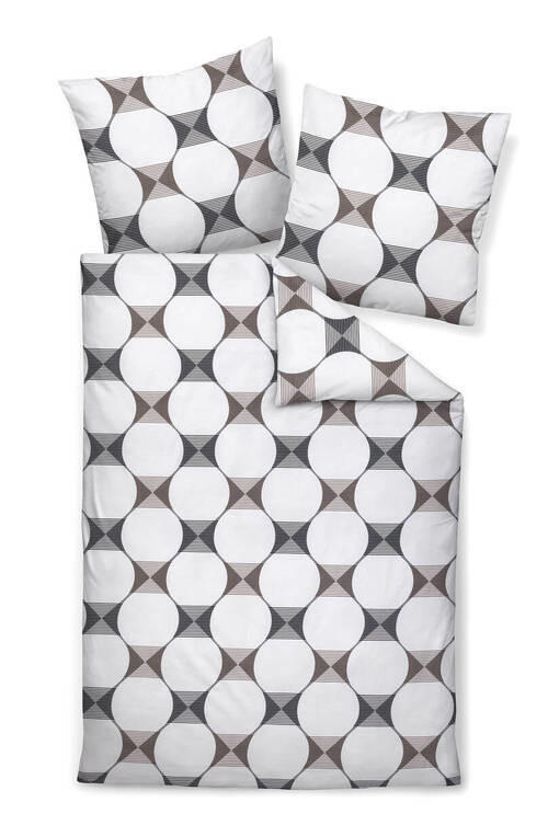 Janine POVLEČENÍ, makosatén, šedá, černá, bílá, 135/200 cm