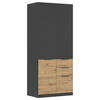 KLEIDERSCHRANK 91/210/54 cm 2-türig Grau, Eiche Artisan  - Eiche Artisan/Grau, KONVENTIONELL, Holzwerkstoff/Kunststoff (91/210/54cm) - James Wood