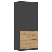 KLEIDERSCHRANK 91/210/54 cm 2-türig Grau, Eiche Artisan  - Eiche Artisan/Grau, KONVENTIONELL, Holzwerkstoff/Kunststoff (91/210/54cm) - James Wood