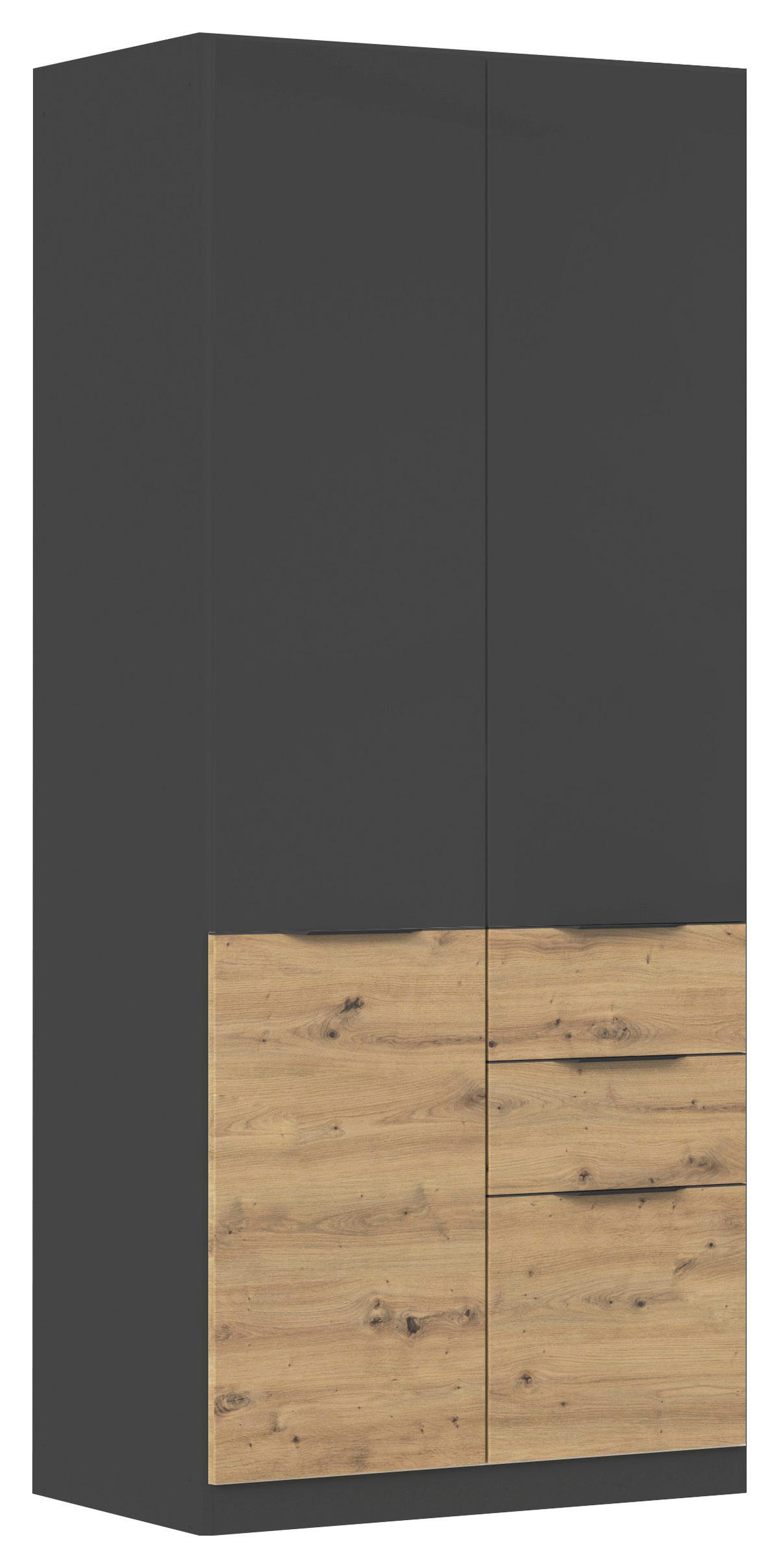 KLEIDERSCHRANK 91/210/54 cm 2-türig Grau, Eiche Artisan  - Eiche Artisan/Grau, KONVENTIONELL, Holzwerkstoff/Kunststoff (91/210/54cm) - James Wood