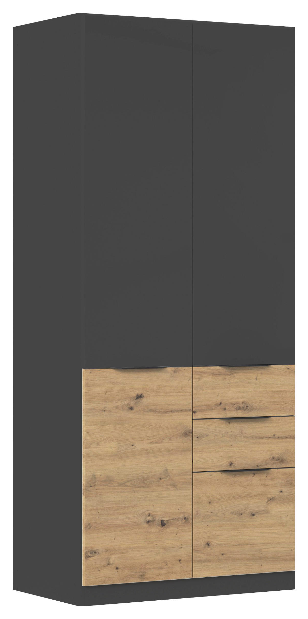 James Wood Kleiderschrank Grau, Eiche Artisan 91x210x54 cm