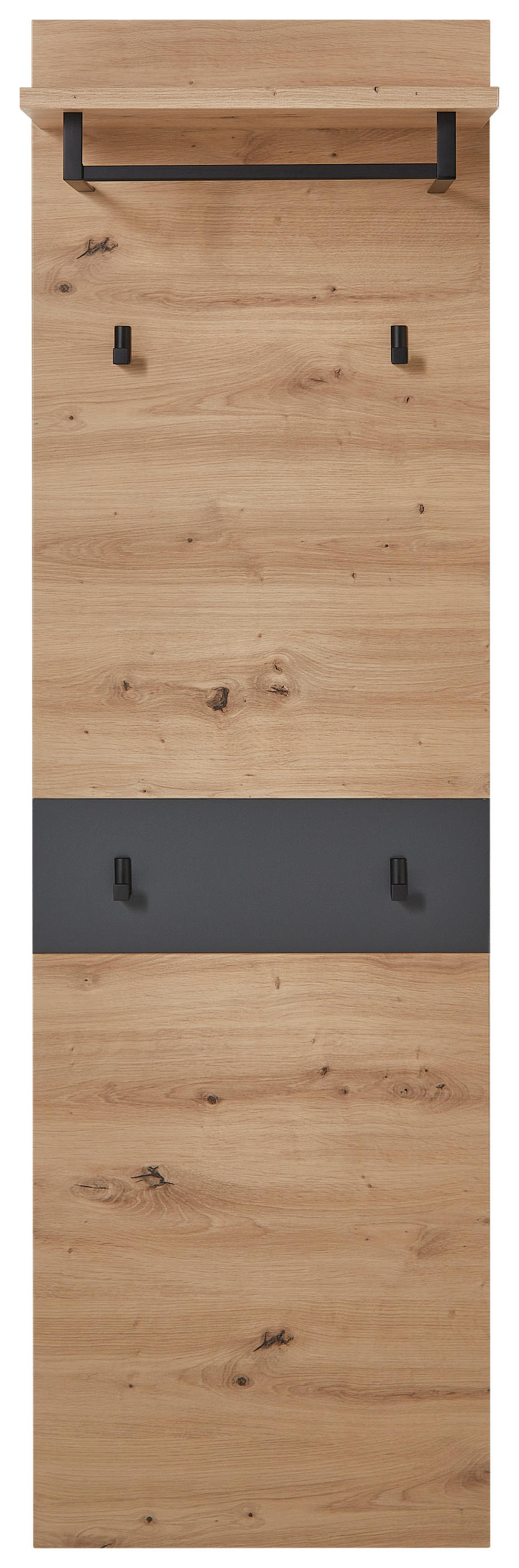 GARDEROBE 3-teilig  in 181/190/38 cm  - Graphitfarben/Eiche Artisan, Design, Glas/Holzwerkstoff (181/190/38cm) - Voleo