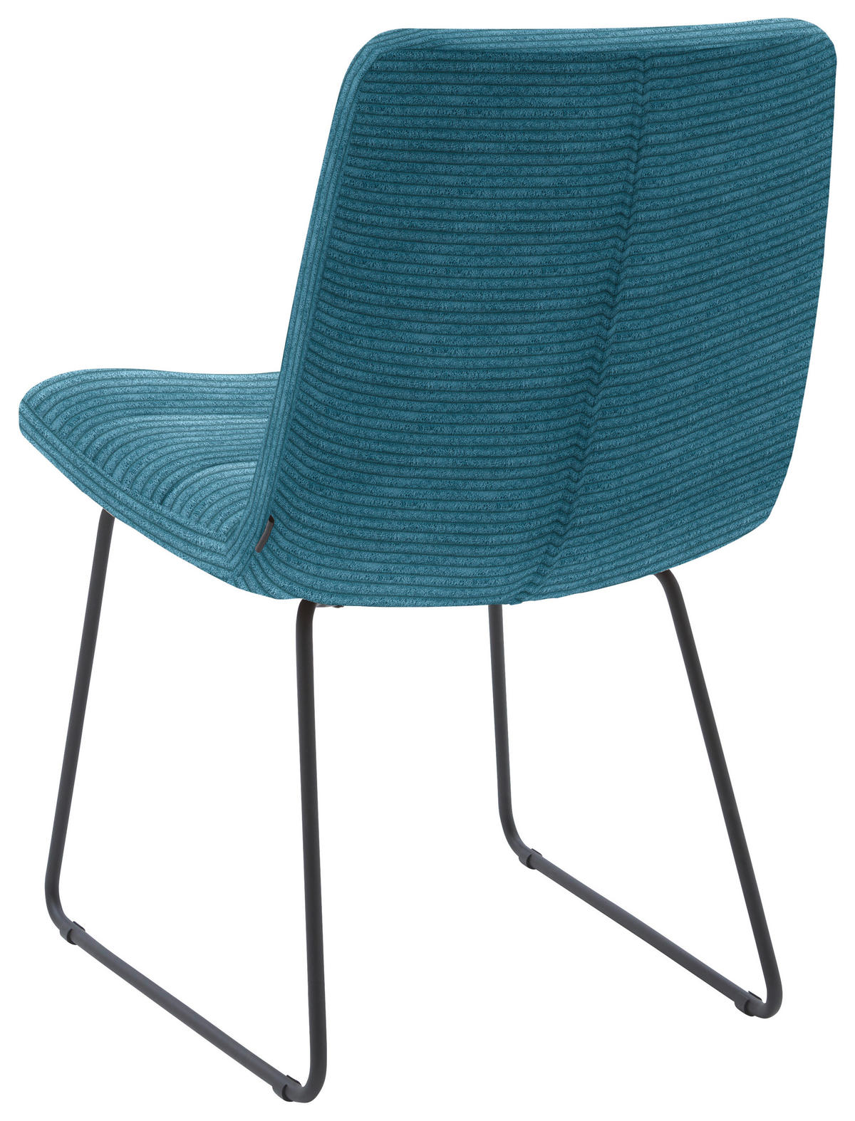 STUHL  in Cord Textil  - Petrol/Schwarz, Design, Textil/Metall (52/88/66cm) - Dieter Knoll