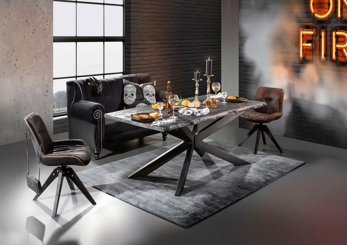 2-SITZER-SOFA in Chenille Schwarz  - Schwarz, Design, Holz/Textil (168/96/75cm) - Ambia Home