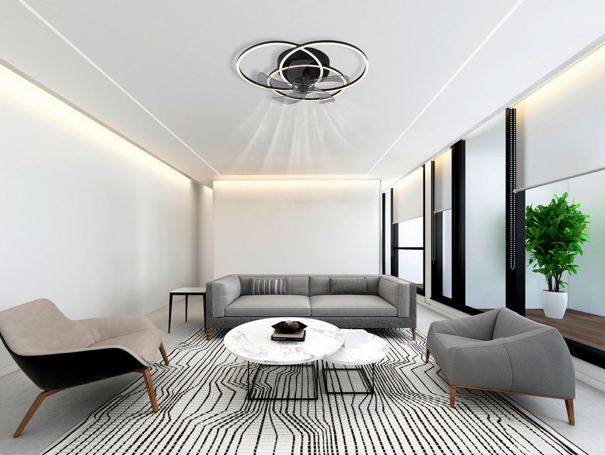 DECKENVENTILATOR  58/17,5 cm    - Weiss/Hellgrau, Design, Kunststoff/Metall (58/17,5cm) - Globo