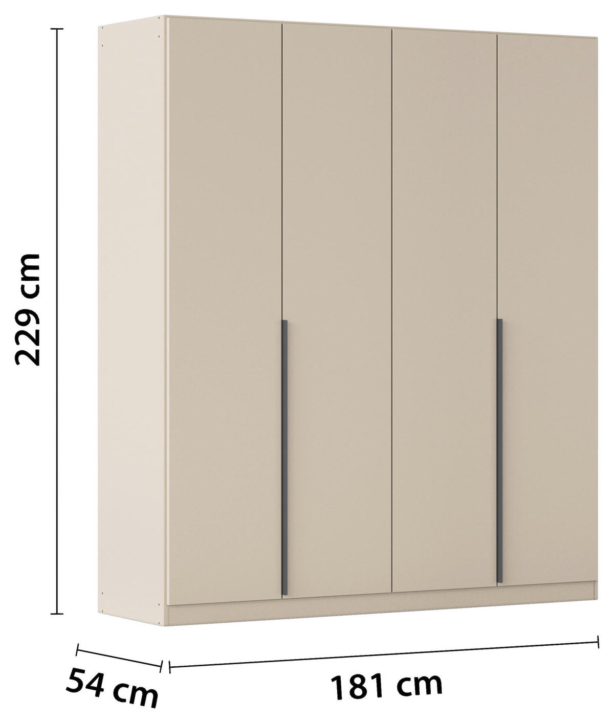 DREHTÜRENSCHRANK  in Champagner  - Champagner/Grau, MODERN, Holzwerkstoff/Metall (181/229/54cm) - Rauch Möbel