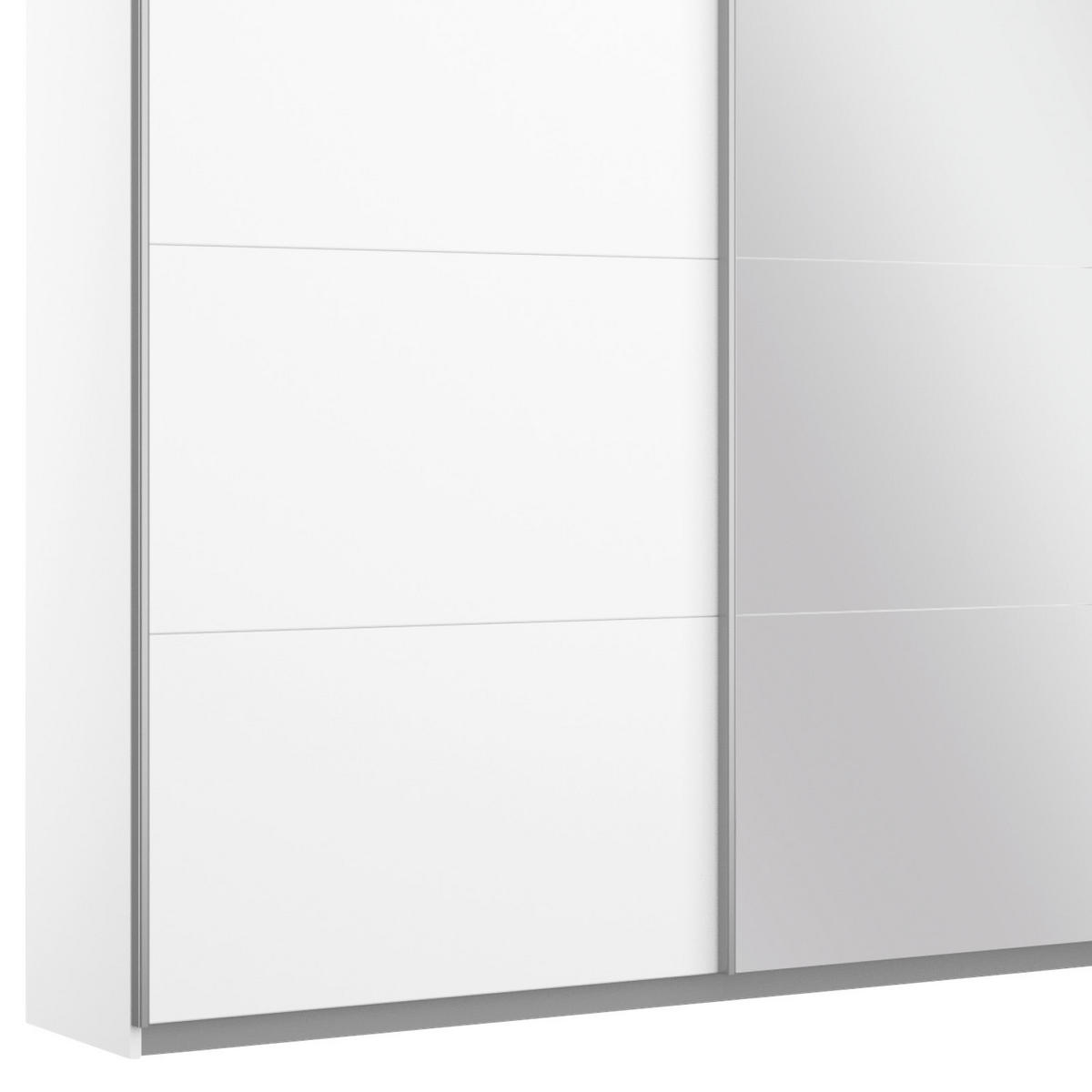 SCHWEBETÜRENSCHRANK in Weiss  - Weiss/Alufarben, Modern, Holzwerkstoff/Metall (271/230/62cm) - Rauch Möbel