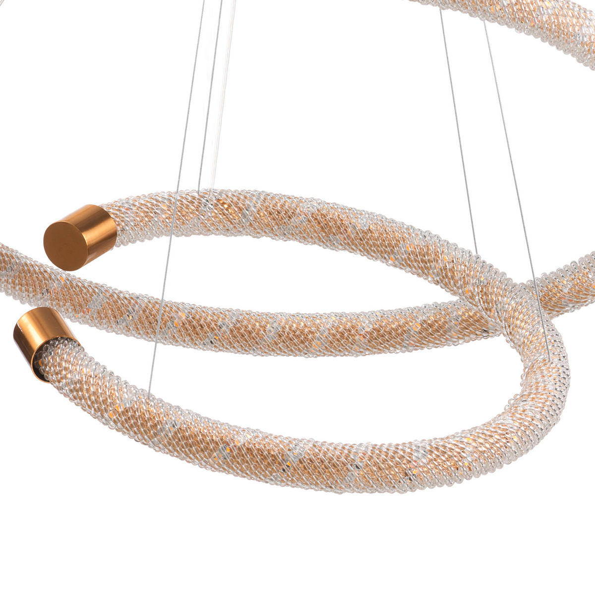 LED-HÄNGELEUCHTE 60/60/110 cm  - Goldfarben, Design, Glas/Metall (60/60/110cm)