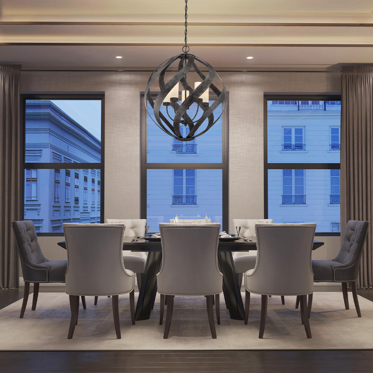 ZUNANJA VISEČA SVETILKA  Elstead Blacksmith      66.4/85.5 cm       - črna, Konvencionalno, kovina/steklo (66.4/85.5cm)