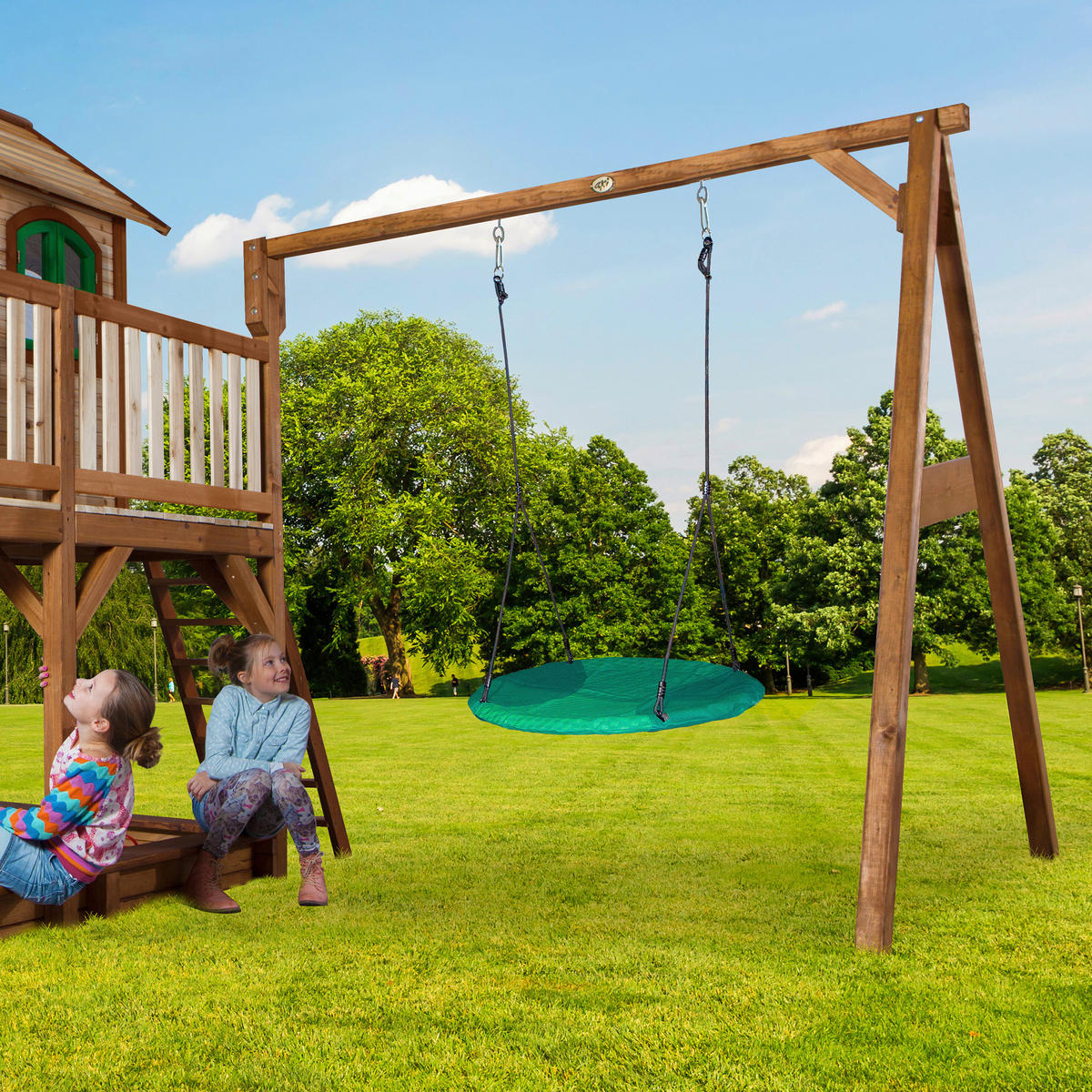 SPIELTURM 613/291/277 cm  - Braun/Grau, Konventionell, Holz (613/291/277cm)