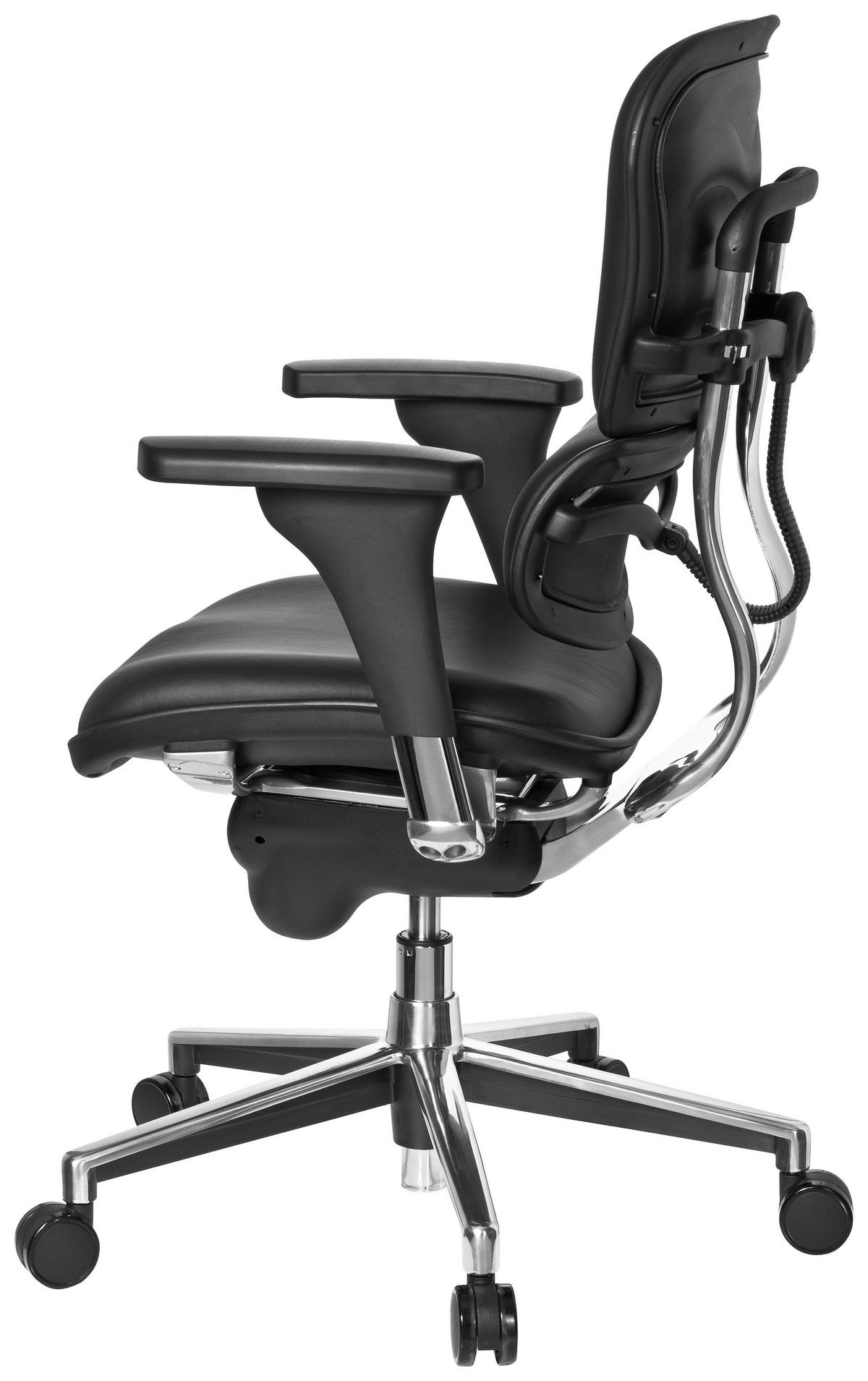 DREHSTUHL Lederlook Schwarz  - Chromfarben/Schwarz, MODERN, Leder/Kunststoff (61/120/48cm) - MID.YOU