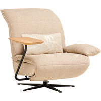 SESSEL Flachgewebe, Mikrofaser Beige  - Beige/Schwarz, Design, Textil/Metall (84/65/91cm) - Koinor