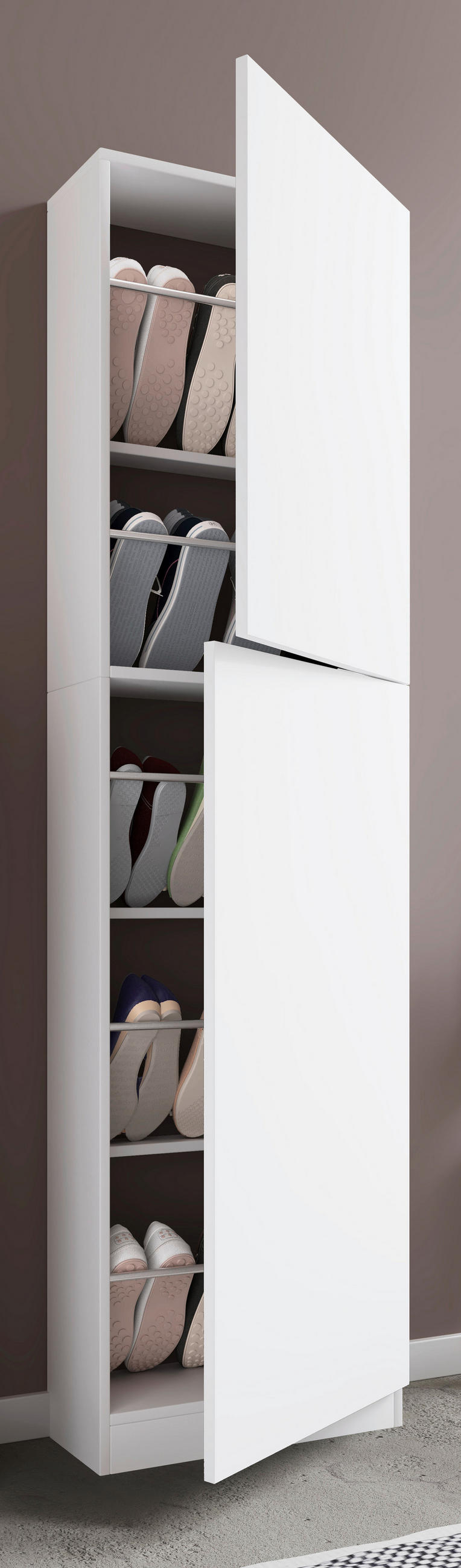 SKOSKÅP 50/180/17 cm  - vit, Design, trämaterial (50/180/17cm) - MID.YOU