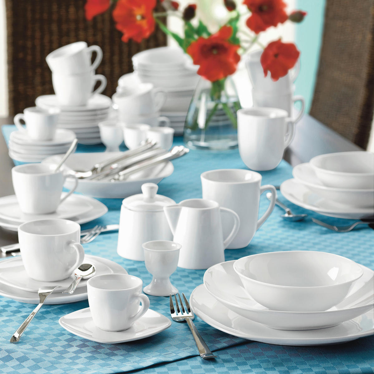 KOMBISERVICE Weiß Atrium 62-teilig 6 Personen  - Weiß, Basics, Keramik - Van Well