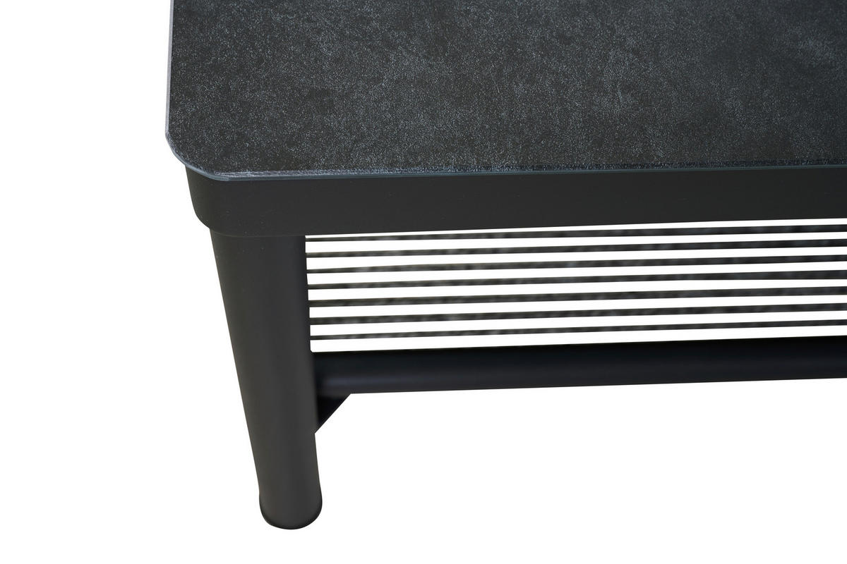 LOUNGEGARNITUR 4-teilig   145/76/73,5 cm Aluminium  - Grau, Basics, Kunststoff/Textil (145/76/73,5cm) - Siena Garden