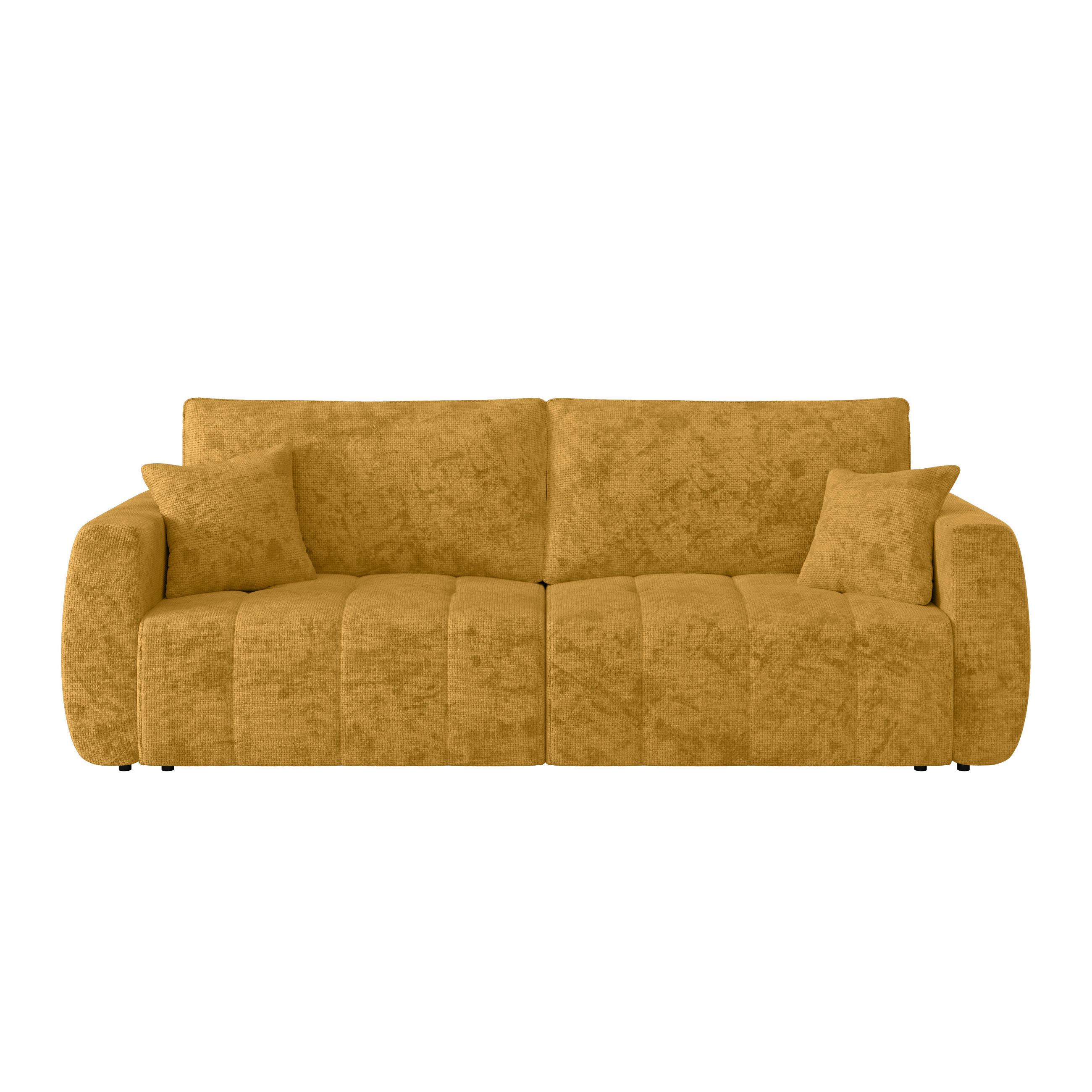 SCHLAFSOFA  mit Stoffauswahl Webstoff Bernsteinfarben  - Bernsteinfarben/Schwarz, MODERN, Holz/Textil (245/74-90/104cm) - MID.YOU
