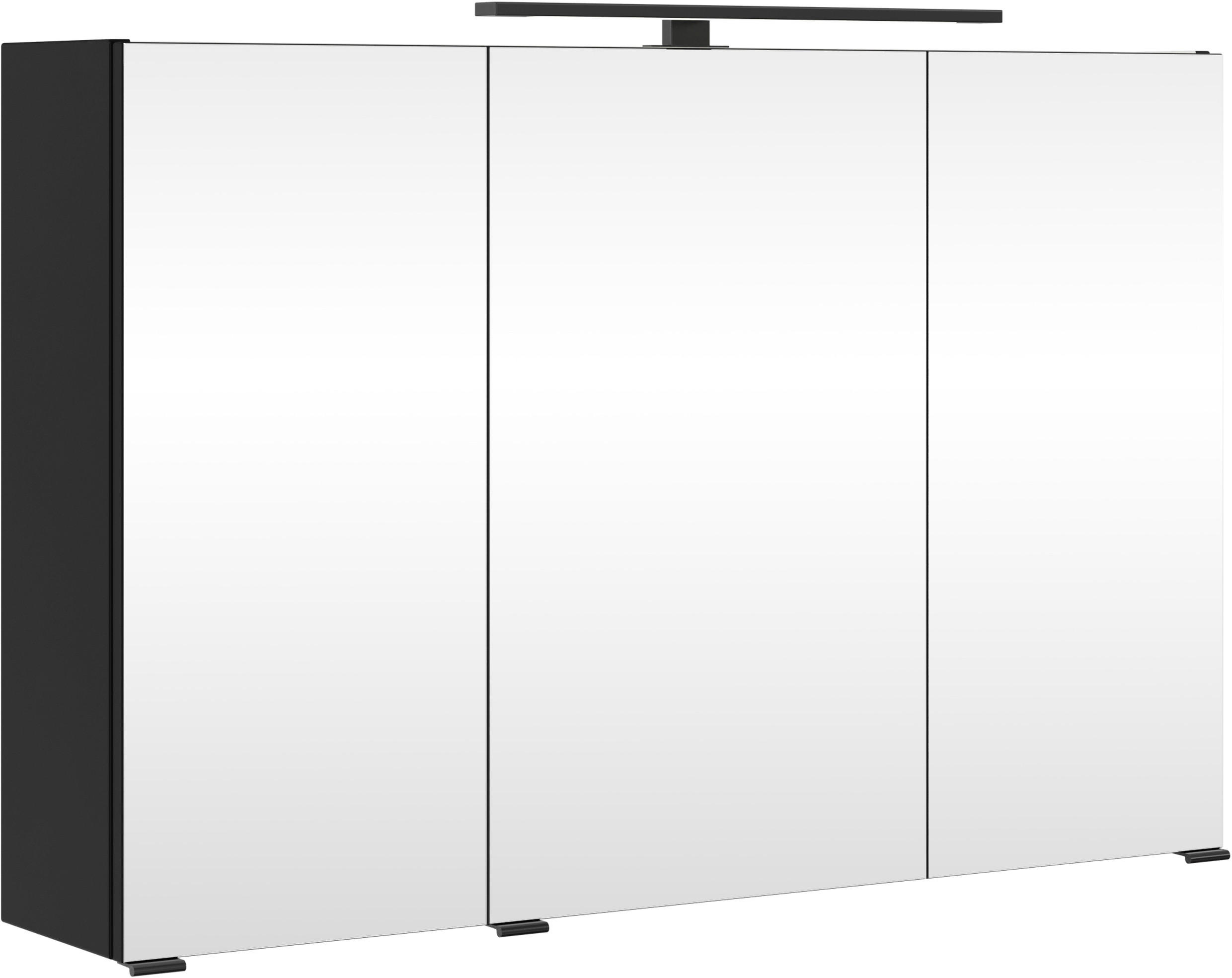 SPIEGELSCHRANK 100/64/20 cm  - Schwarz, KONVENTIONELL, Glas/Holzwerkstoff (100/64/20cm) - Xora