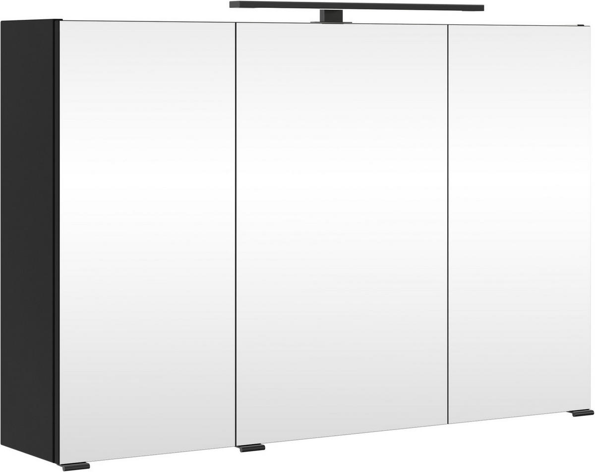 SPIEGELSCHRANK 100/64/20 cm  - Schwarz, KONVENTIONELL, Glas/Holzwerkstoff (100/64/20cm) - Xora