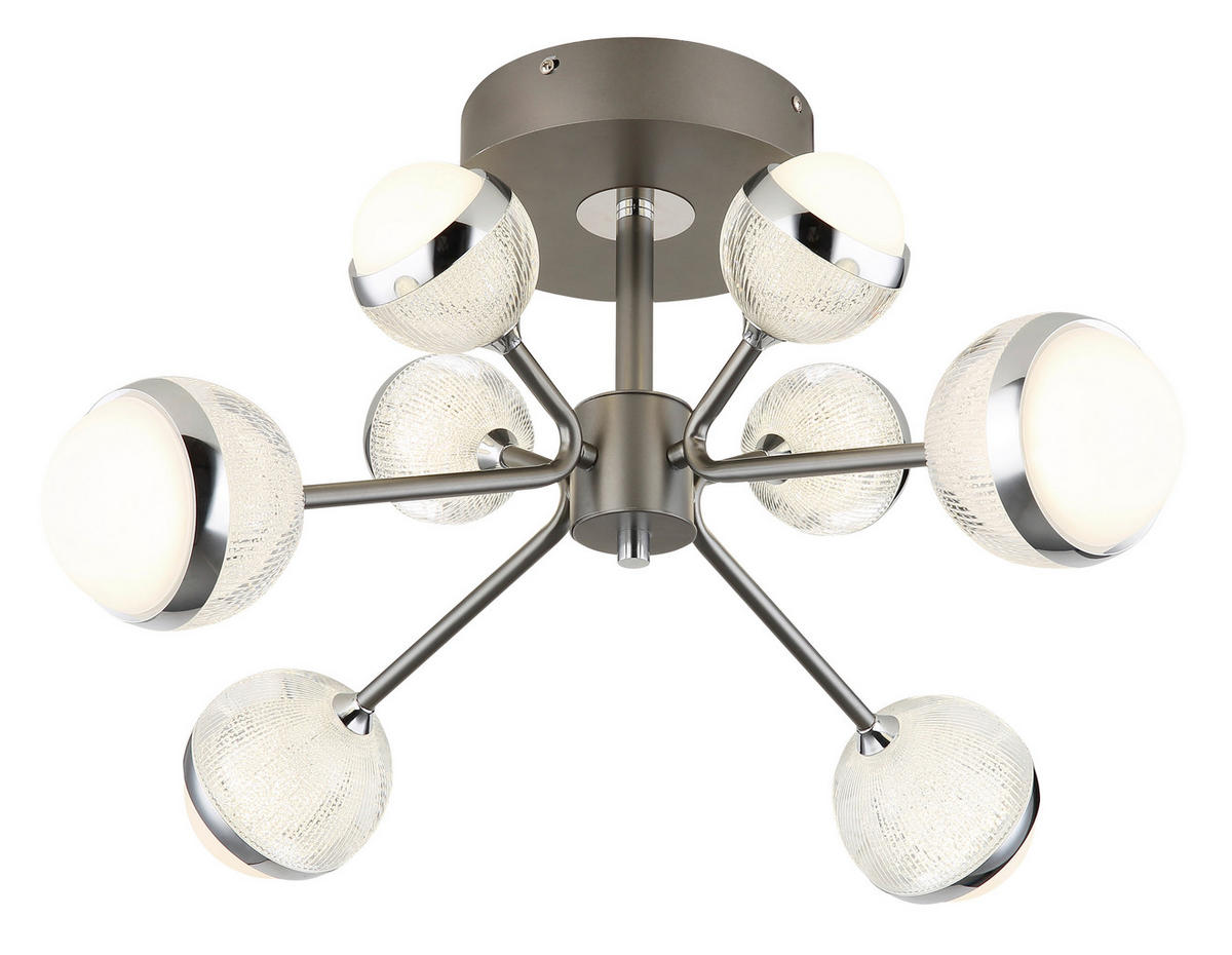 LED-DECKENLEUCHTE 56 W  61/29 cm    - Klar/Titanfarben, Konventionell, Kunststoff/Metall (61/29cm) - Globo