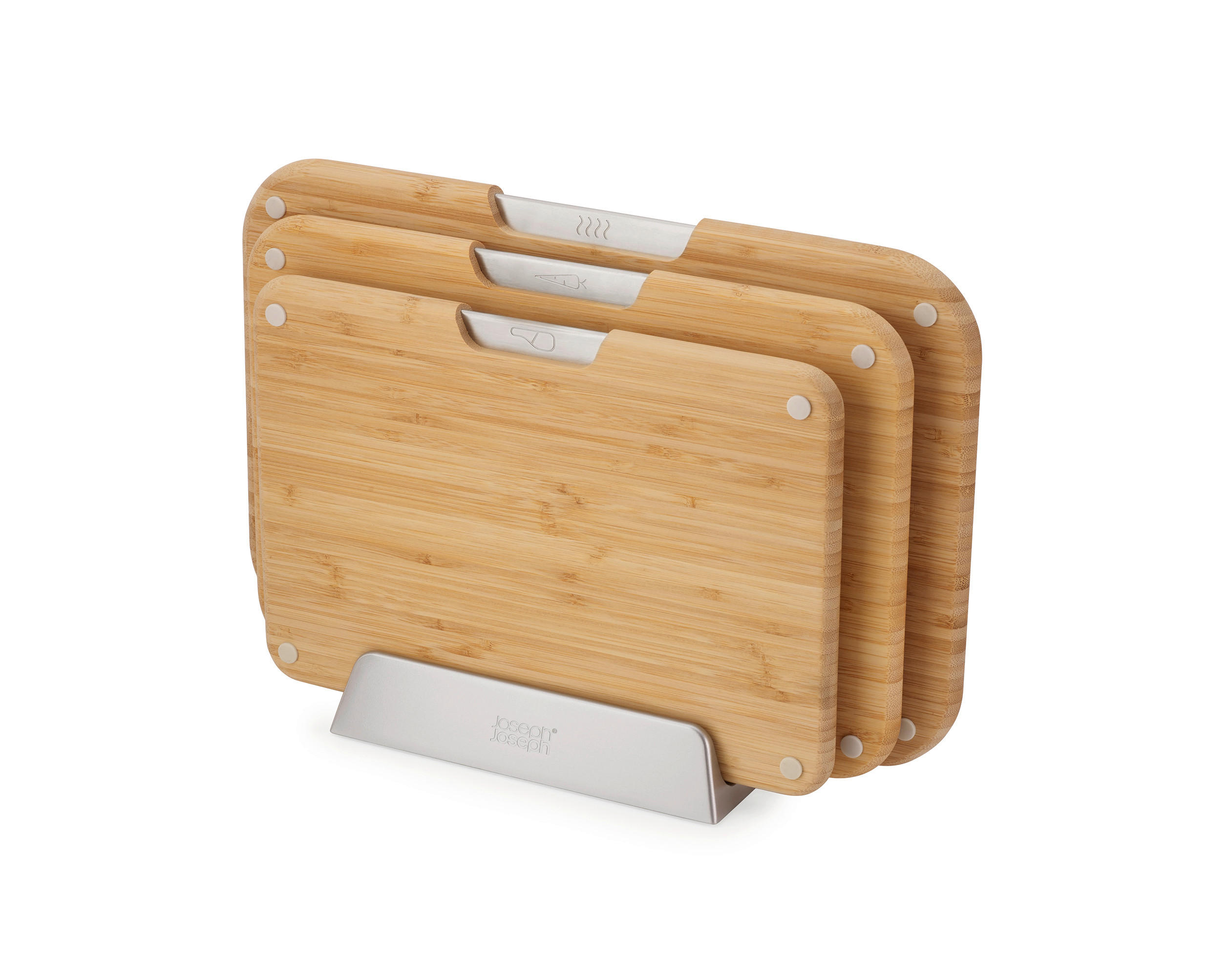 SCHNEIDEBRETT-SET Holz, Metall, Kunststoff Bambus Nest  - Karamell, Basics, Holz/Kunststoff (37/25/9,5cm) - Joseph Joseph
