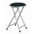 KLAPPHOCKER in Metall, Textil Schwarz, Alufarben  - Alufarben/Schwarz, Design, Textil/Metall (30/45/30cm) - Carryhome